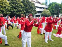 Unila Gelar Senam BEP Bersama Purnabakti di Momen Dies Natalis ke-60