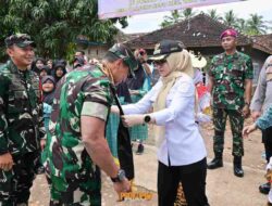 Bupati Nanda Dampingi Wasev Panglima TNI Tinjau TMMD Ke-127 Kodim 0421/Lampung Selatan
