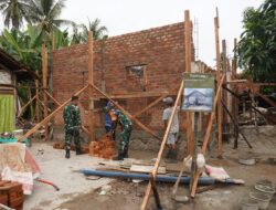 Progres Rehab RTLH TMMD Kodim 0421/Lampung Selatan Masuki Tahap Konstruksi Utama