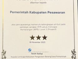 Pemkab Pesawaran Raih Penghargaan UKPBJ Proaktif dari LKPP RI